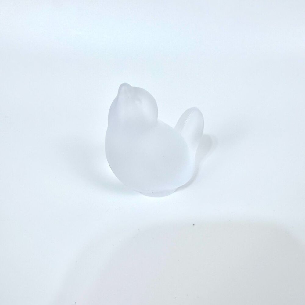 Cristal De Sevres Crystal Singing Bird Frosted Glass Figurine Paperweight France